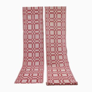 Early 20th Century Swedish Red & White Pattern Runner Rug
