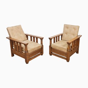 Lehnsessel aus Eiche, 1890er, 2er Set