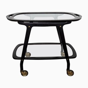 Carrello bar Art Déco in legno e ottone di Paolo Buffa, Italia