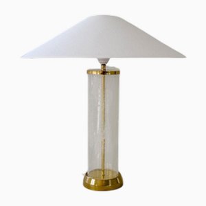 Mid-Century Modern Glass and Brass Table Lamp B-019 from Bergboms, Sweden, 1960s