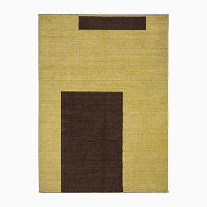 Orientalischer gelber Oushak Teppich