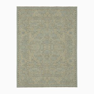 Orientalischer blauer Oushak Teppich