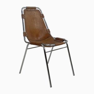 Brauner Ledersessel Les Arcs von Charlotte Perriand für Le Corbusier, 1970er