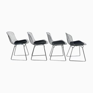 Sedie vintage in metallo cromato di Harry Bertoia, anni '50, set di 4