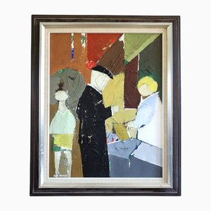 Au Comptoir, Peinture à l'Huile, Encadrée