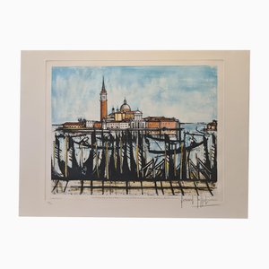 Bernard Buffet, Island of San Giorgio Venice, 1985, Engraving