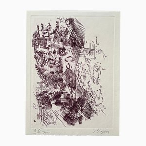 Camille Bryen, Homage to Hans Arp, 1967, Etching