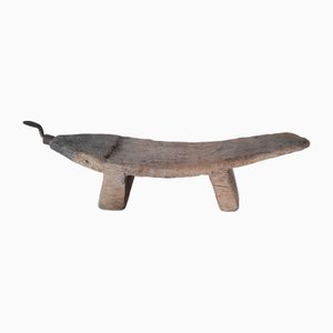 Antique Primitive Wooden Coconut Stool, 1800s