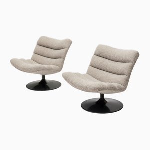F506 Swivel Lounge Chairs with Boucle Weave Fabric by Geoffrey Harcourt for Artifort, 1980s, Set of 2