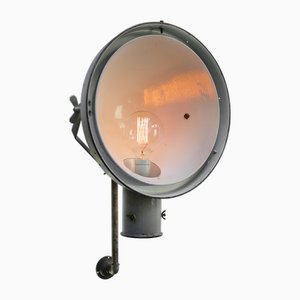 Lampada da parete vintage industriale in ghisa grigia smaltata di Philips, Olanda