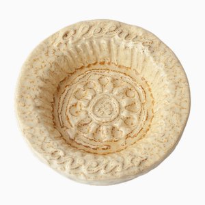Vintage Beige Textured Ceramic Ashtray from Aleluia, 1970s
