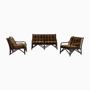 Vintage Rattan Outdoor Set, 1970s, Set of 3