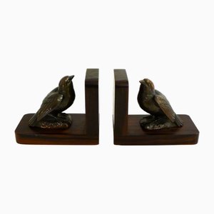 Art Deco Bird Bookends by Chalmandrier France, 1920s, Set of 2
