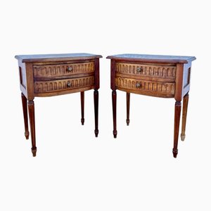 Tables de Chevet Style Louis XVI avec Deux Tiroirs, 1940s, Set de 2