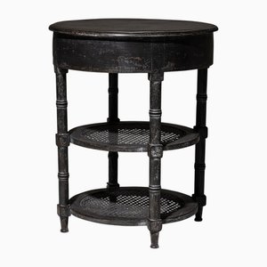 Louis XVI Style Side Table in Dark Gray