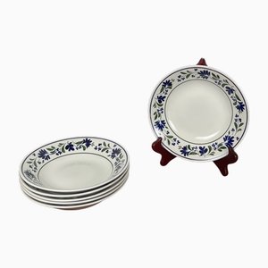 Assiettes creuses avec Motif Fleur de Churchill England, 1970, Set de 6