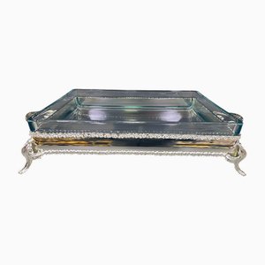 Handcrafted Brass Serving Dish with Floral Details