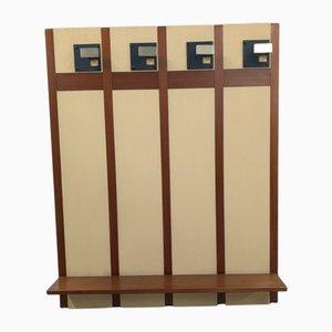 Attaccapanni vintage in ottone e legno, anni '70