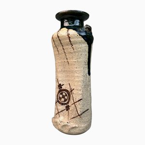 Mid-Century Modern Oribe-Yaki Ikebana Vase, 1960s