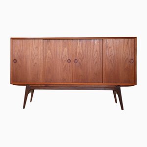 Danish Teak Cabinet with Sliding Doors, 1960s