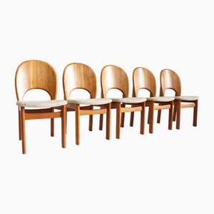 Dänische Vintage Teak Esszimmerstühle von Glostrup, 1960er, 5er Set