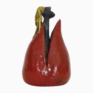 Sculpture Raku en Terre Cuite, 1980s