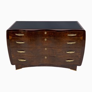 Art Deco Italian Thuja Root Curved Chest of Drawers, 1930s