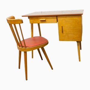 Schreibtisch & Stuhl Set von Baumann, 1960er, 2er Set