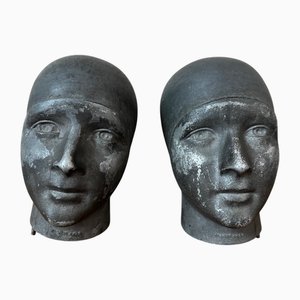 Vintage Hat Heads, 1920, Set of 2