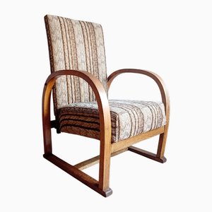 Vintage Art Deco Reclining Armchair, 1920s