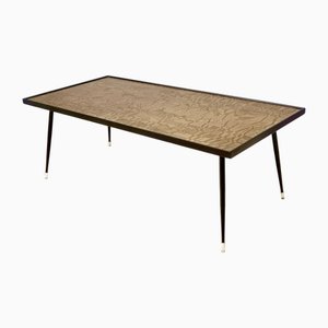 Rectangular Etched Brass Coffee Table attributed to G.Urs
