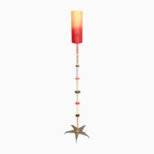 Stehlampe aus Glas in Rot & Orange von Carmelo La Gaipa