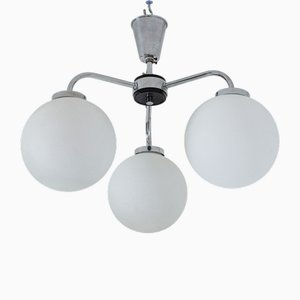 Lampada a sospensione Mid-Century moderna con paralumi in milkglass