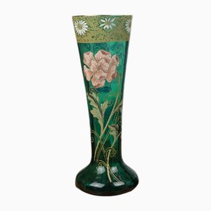 Vases Legras-Montjoye en Verre Émaillé Vert, 1900