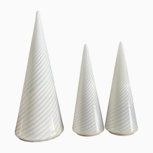 Tris Murano Glas Tischlampen, 1960, 3 . Set