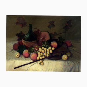 Antonio Cianelli, Still Life with Grapes and Figs, 1990s, Oil on Canvas
