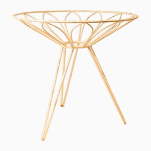 Side Table in White Lacquered Iron