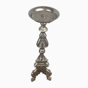 Pewter Candlesticks with Rococo Decoration, Set of 2