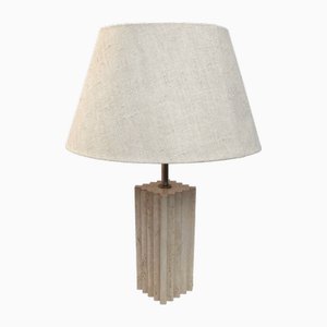 Large Travertine Constructivist Table Lamp