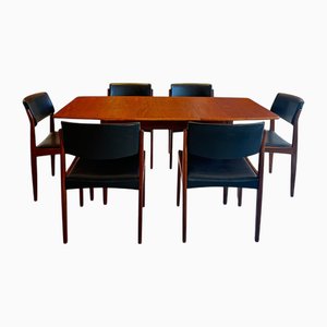 Juego de comedor danés de teca de HW Klein para Bramin, 1960. Juego de 7