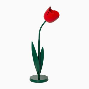Lampada da tavolo Tulip rossa di Mike Bliss & Peter Bliss