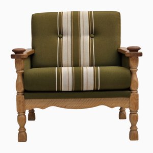 Danish Armchair in Wool & Oak Wood, 1970s