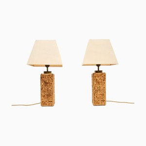 Vintage Swedish Glass Table Lamps by Henrik Blomqvist, 1960, Set of 2
