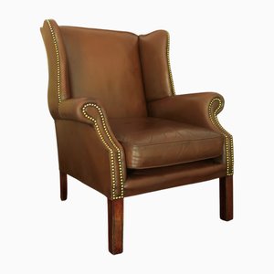 Sillón Club vintage de cuero, años 70