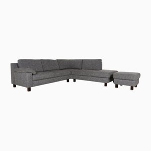 Set of Corner Sofa and Ottoman in Grey Fabric from Ewald Schillig