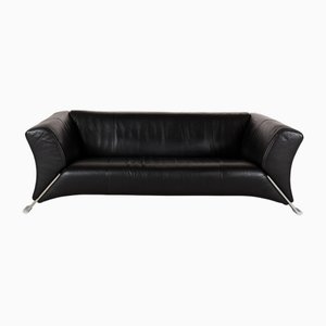 322 3-Seater Sofa in Black Leather from Rolf Benz