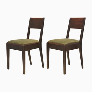 Kubistische Esszimmerstühle aus Gebeiztem Erlenholz, Deutschland, 1925, 2er Set