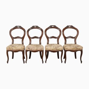 Light Damask Chairs, Set of 4