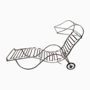 Chaise Longue de Jardin en Fer 20ème Siècle