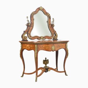 Louis Philippe Ormolu-Mounted Tulipwood and Marquetry Inlaid Dressing Table from Maison Pretot Paris